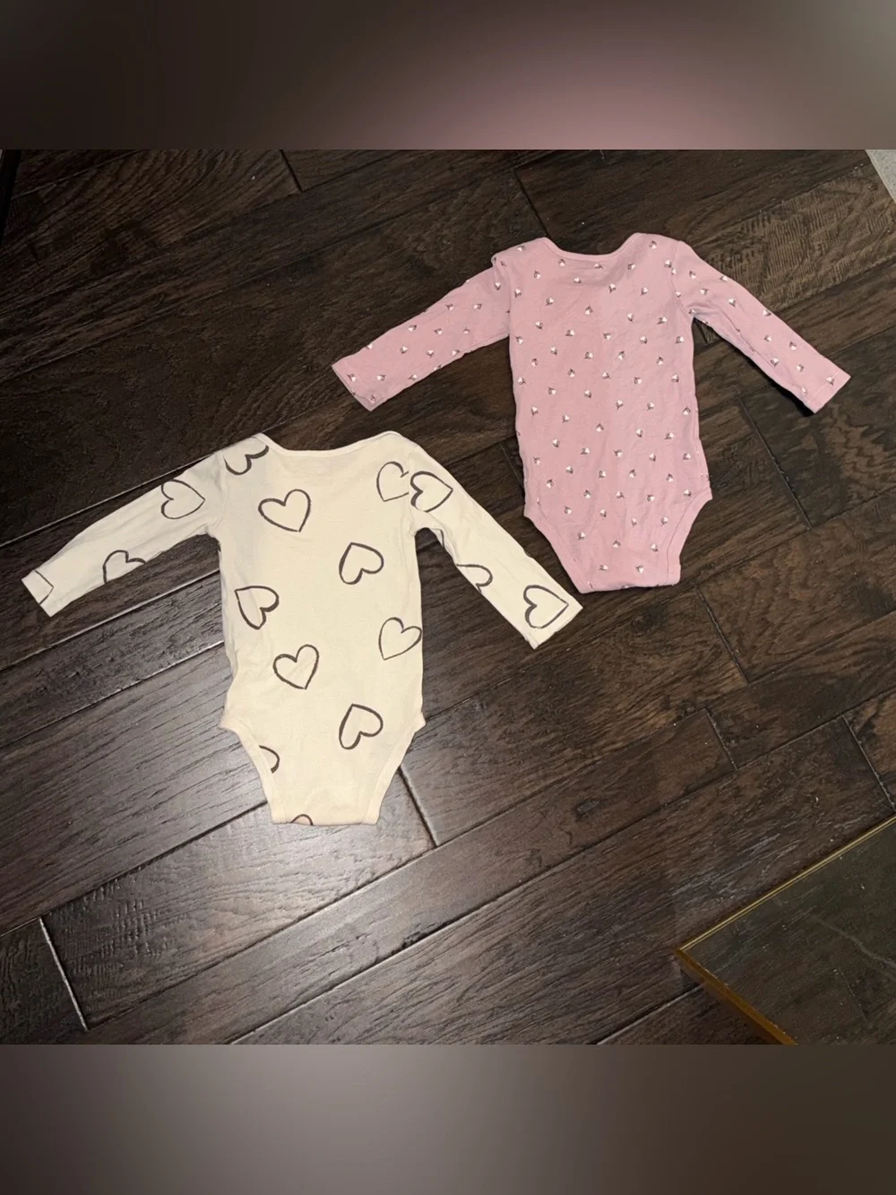 Carter’s long sleeve bodysuit onesie bundle hearts floral